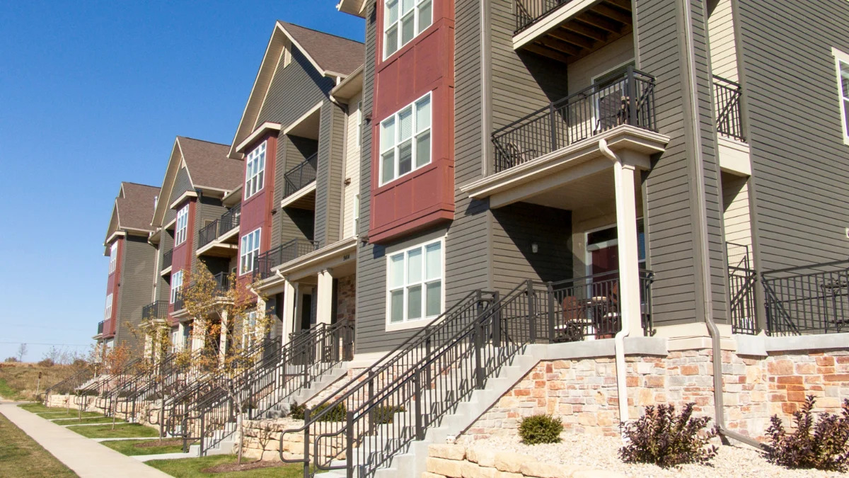 Apartment with Stair Railing and Balcony Railing