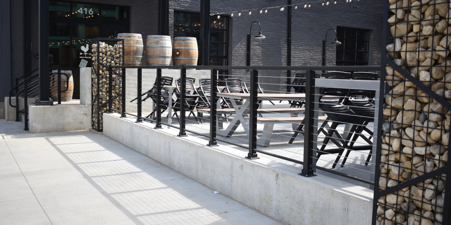 Railing at a bar patio